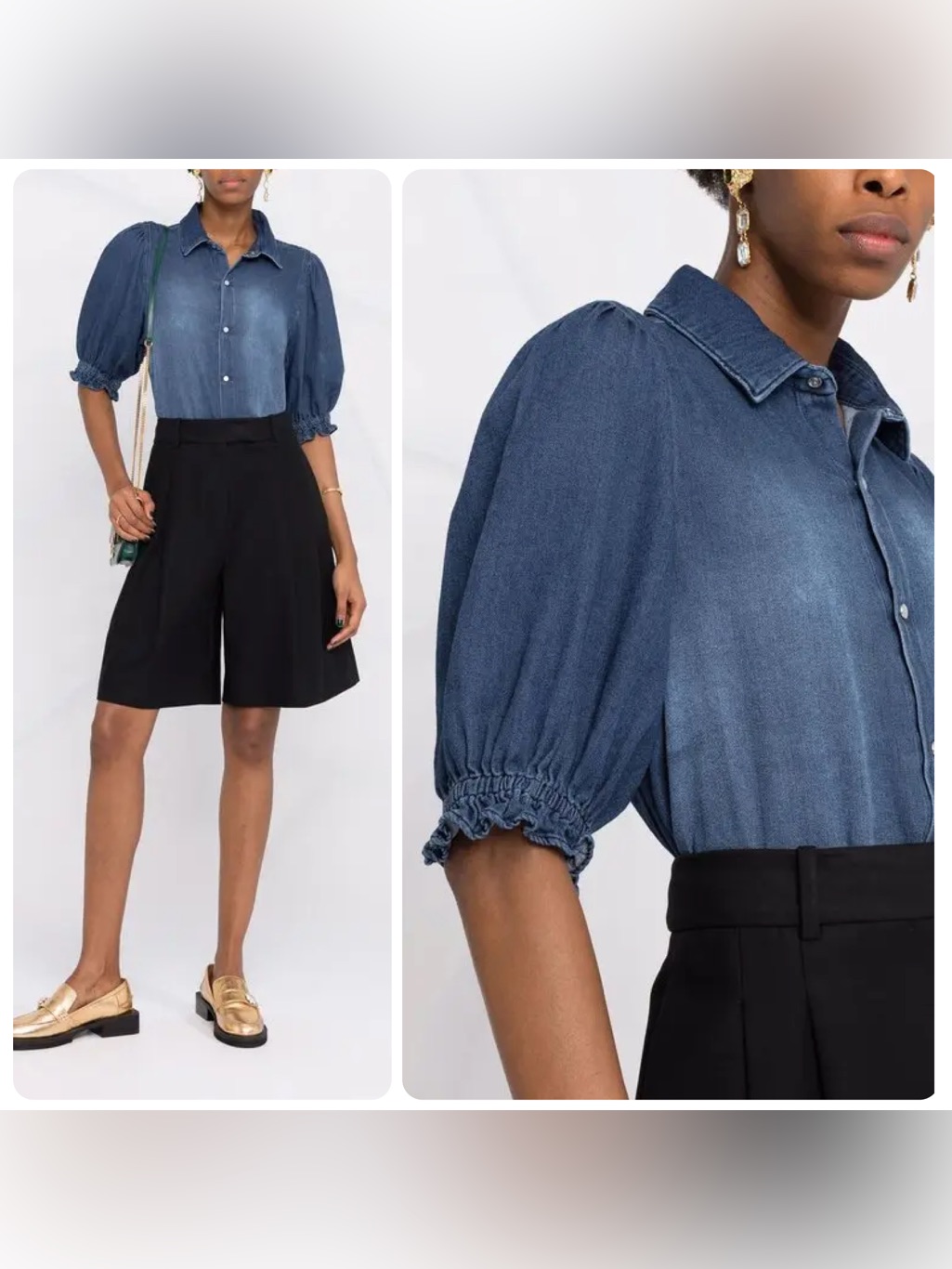 Euc Ba&Sh Honey Washed Denim Shirt